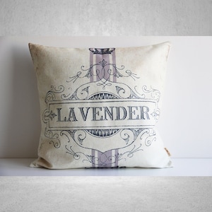 Lavender Farmhouse Throw Pillow Cover - French Country Style Decorative Cushion Cover, Provence Decor Pillow Case 20x20 50x50cm 18x18 24x24