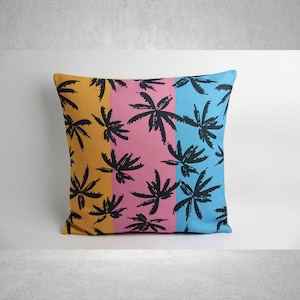 Palm Trees Decorative Cushion Covers Tropical Pillow Covers Linen Cotton 18x18 inch /45x45cm Pillow Cases