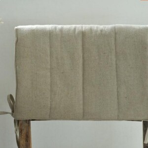 Natural washed linen cotton square chair cushions with ties 16x16 18x18 20x20 back cushion custom sizes chair pads image 4