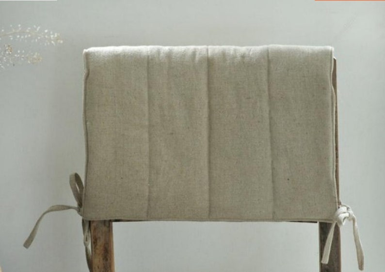 Coussins de chaise carrés en coton lin lavé naturel avec liens 16 x 16 18 x 18 20 x 20 coussins de dos tailles personnalisées coussins de chaise image 4