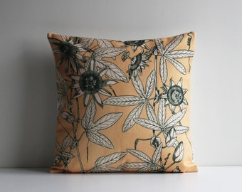 Coral Botanical Floral Throw Pillow Cover - Flowers Cushion Cover, Coral Pink floral decor pillow case Square and Lumbar cushion cover