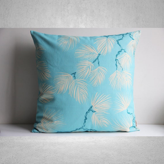 Chinoiserie Pine Branch Throw Pillow Cover – Exotic Asian Decor, Bright Maximalist Prints