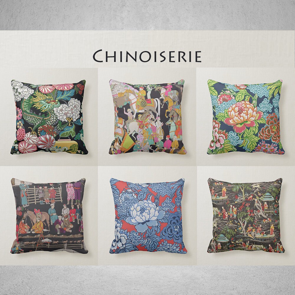 Multicolor China in Chinese White Throw Pillow China In Chinese White Co Inc 18x18 Multicolor China in Chinese White Throw Pillow China In Chinese White Co Inc 18x18