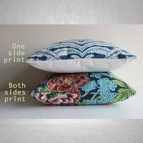 Blue Boho Pillow Cover Blue Geometric Decorative Throw