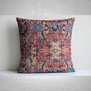 Ancient Abstract Pattern Throw Pillow Cover - Old Fashion Decor Pillow Case Linen Cotton, Bohemian 18x18 / 45x45cm Decorative Cushion Cover