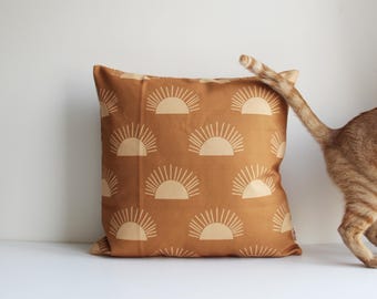 Fodera per cuscino Boho Golden Sunrise – Fodera per cuscino Mid Century Sunset