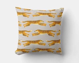 Tiger Print Throw Pillow Cover - Animal Decorative Cushion Cover