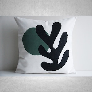 Green Black Henri Matisse Cut outs art Decorative Throws Pillow covers, Cotton Linen Decor Pillow cases 18x18 20x20 cushion covers, Gifts