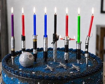 Light Saber Birthday Candle Holder Cake Toppers - Beeswax Candles!