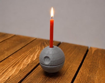 Death Star Birthday Candle Holder Cake Topper
