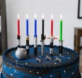 Light Saber Birthday Candle Holder Cake Toppers - Beeswax Candles!