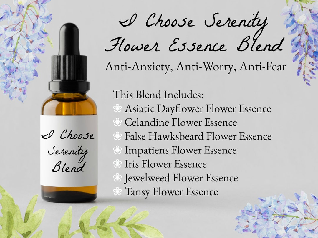 Serenity Flower Essence Blend Flower Essence for Anxiety Flower Essence