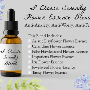 Serenity Flower Essence Blend | Flower Essence voor angst | Flower Essence voor Worry | Flower Essence voor angst | Flower Essence voor Vrede