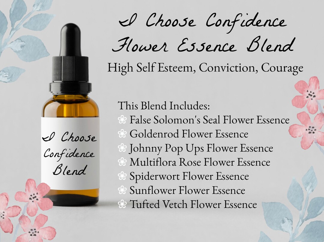 Confidence Flower Essence Blend Flower Essence for Courage Flower Essence for Self Esteem & Self