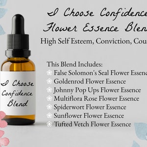 Confidence Flower Essence Blend | Flower Essence for Courage | Flower Essence for Self Esteem & Self Worth | Flower Essence for Clarity