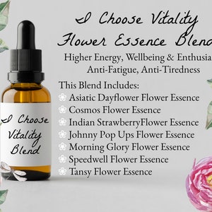 Vitality Flower Essence Blend | Flower Essence for Energy & Wellbeing | Flower Essence for Happiness | Flower Essence for Better Sleep