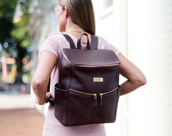 Mia Sophia Leather Diaper Bag Backpack With USB Charging - Etsy