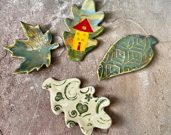Handmade Pottery Ceramic Small, Personal Spoon Rest for Coffee, Tea, Sugar, Honey, Condiments