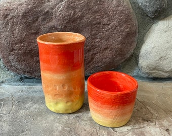 Handmade Pottery Ceramic 4 oz. Cup or 10 oz. Tumbler - No Handles