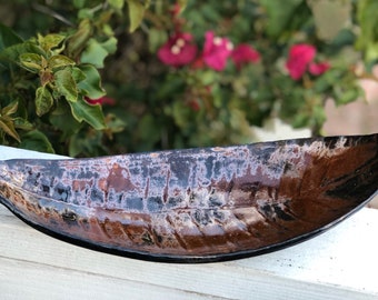 Handmade Pottery l Handmade Ceramic Brown Bronze/Black Platter for Fruit, Home Décor, Jewelry Tray, Key Catcher Dishes