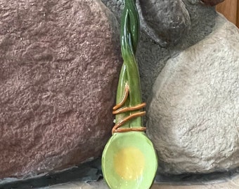 Handmade Pottery Large Ceramic Spoon for Mixing, Serving, or Display