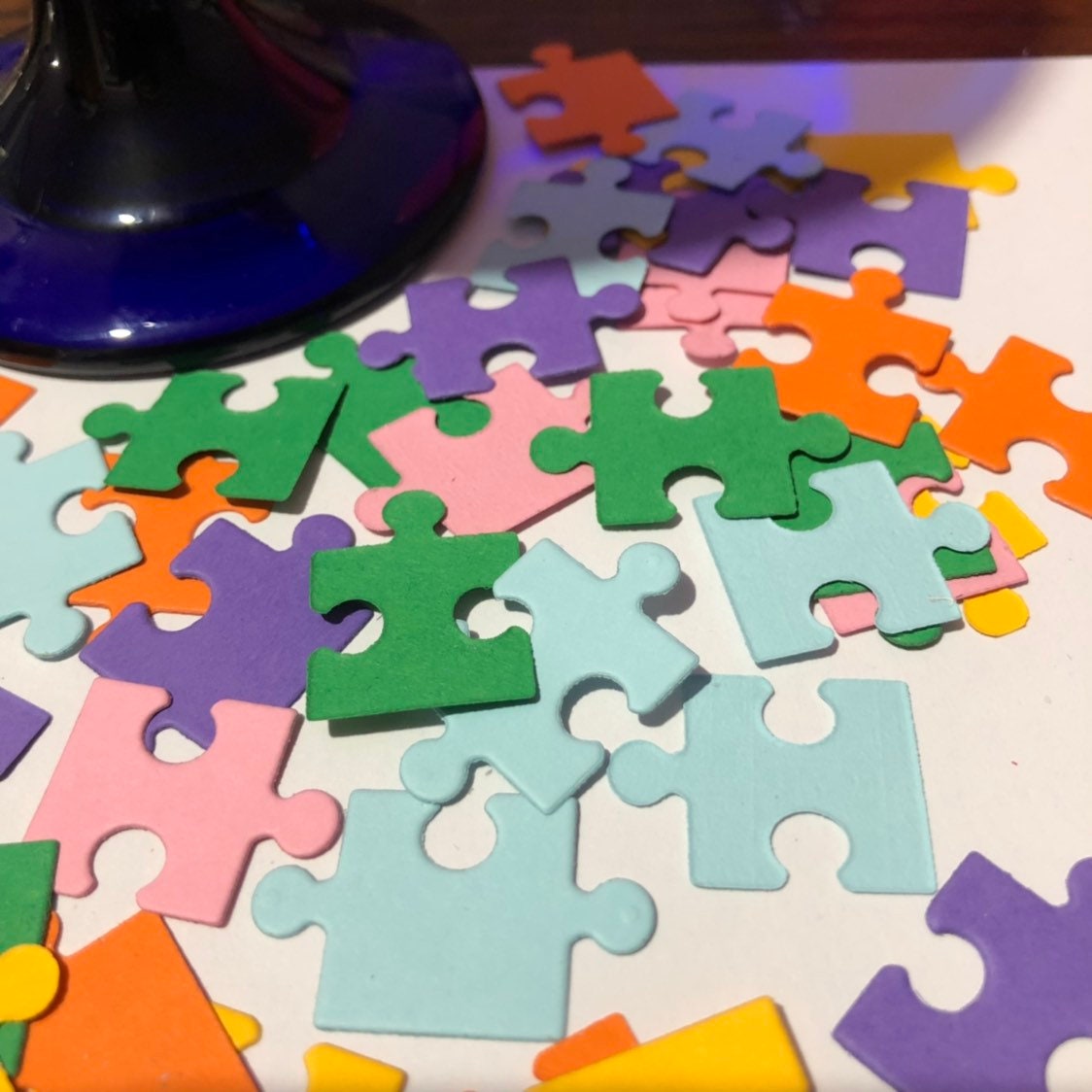 Jigsaw Puzzle Pieces Die Cuts Pk 100 Scrapbooking Card Etsy