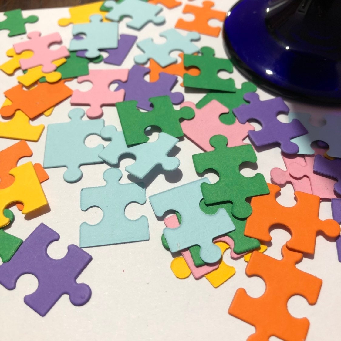 Jigsaw Puzzle Pieces Die Cuts Pk 100 Scrapbooking Card Etsy