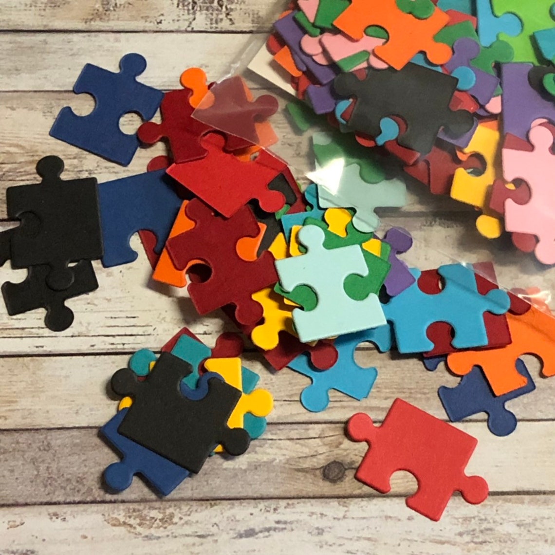 Jigsaw Puzzle Pieces Die Cuts Pk 100 Scrapbooking Card Etsy