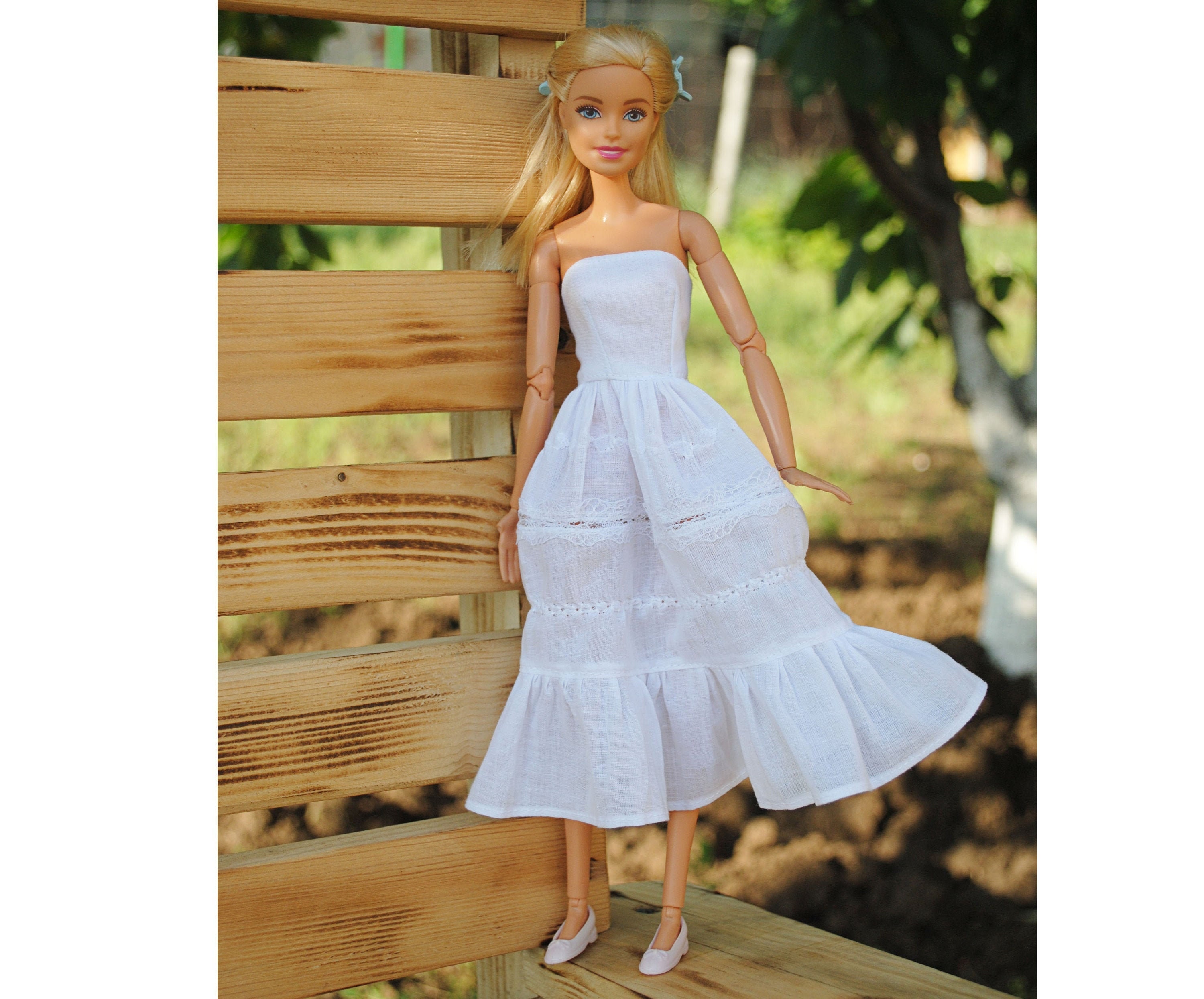 Barbie doll white dress Barbie summer clothes Etsy