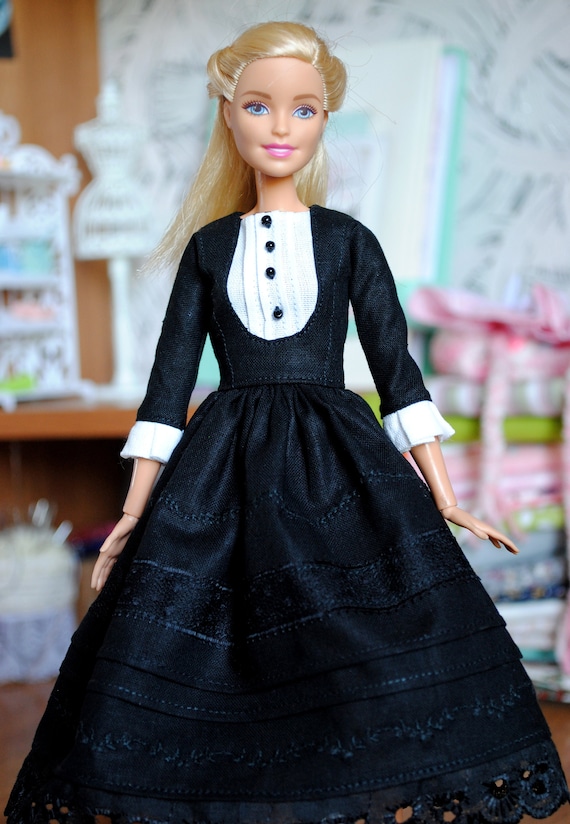 barbie doll in black dress