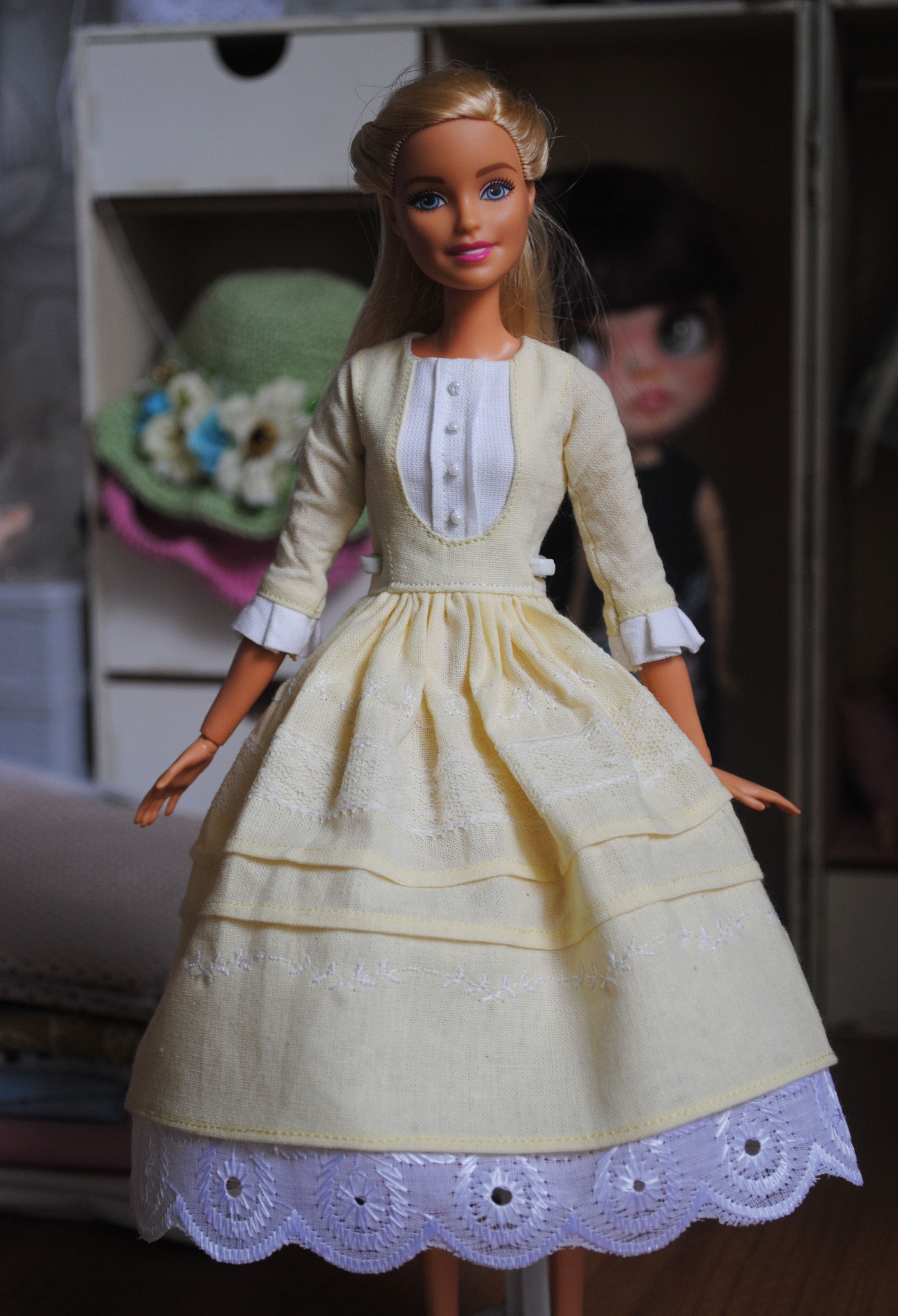 Barbie doll yellow dress with lace Etsy