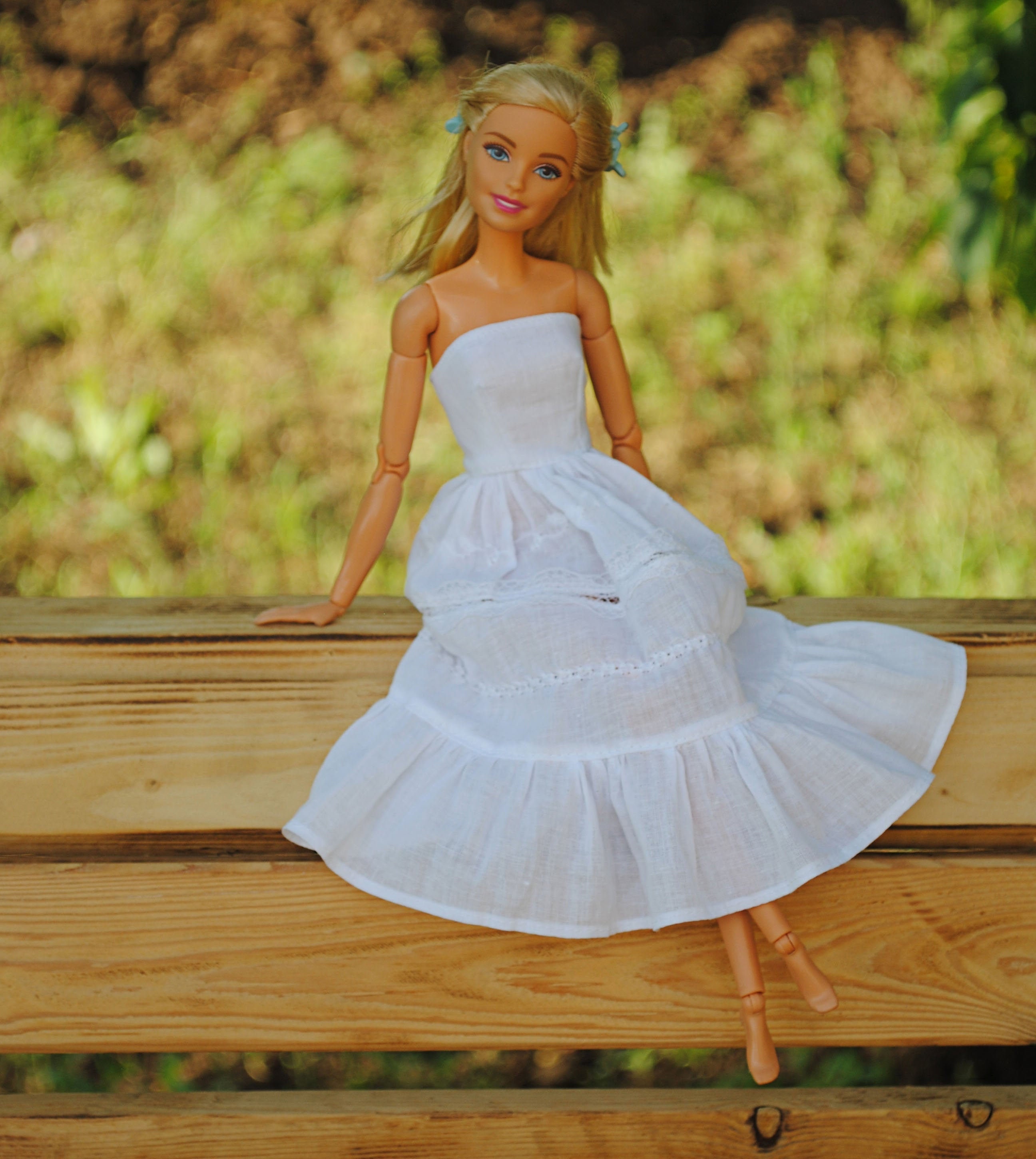 Barbie doll white dress Barbie summer clothes | Etsy
