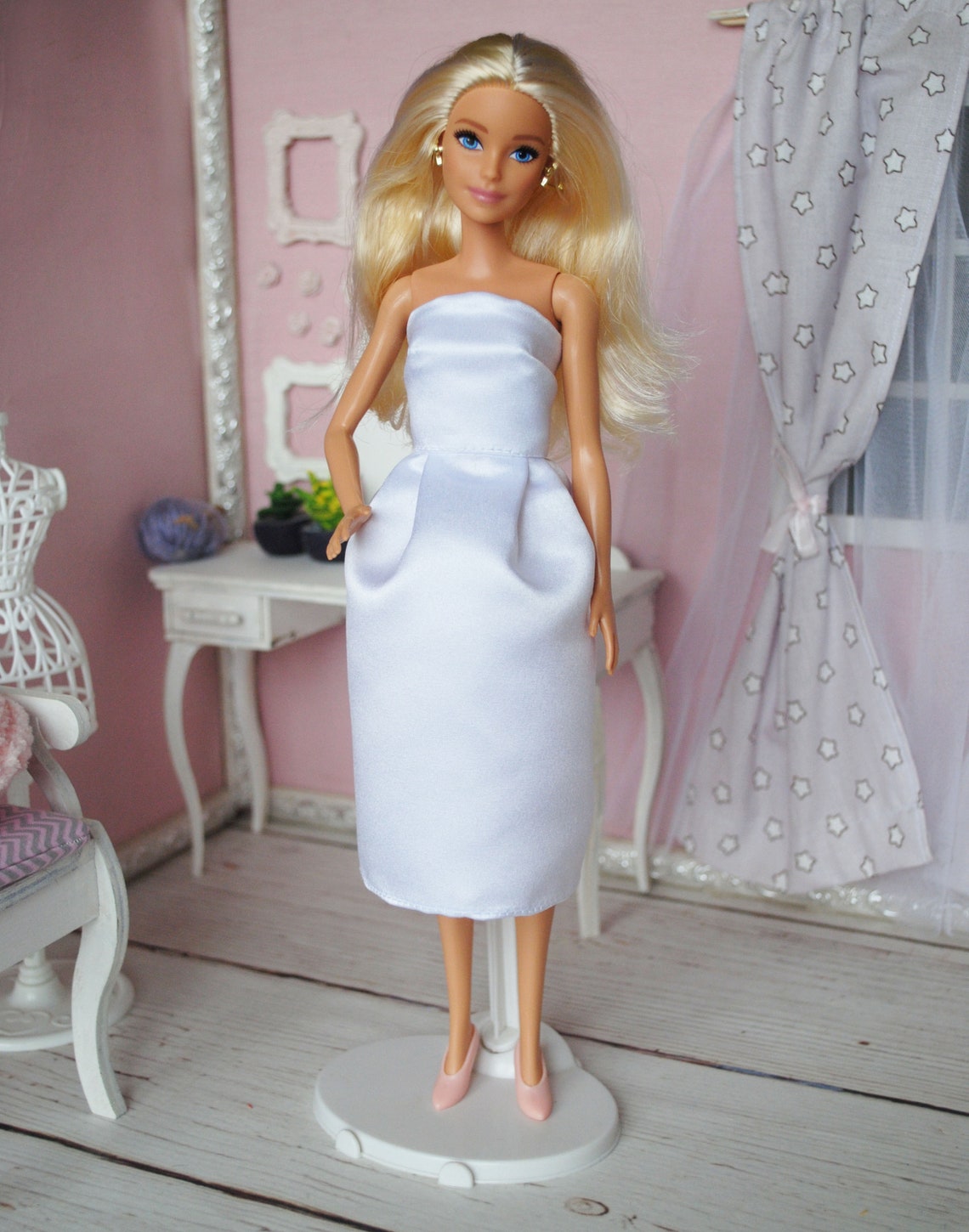 Barbie doll wedding dress white dress for Barbie | Etsy