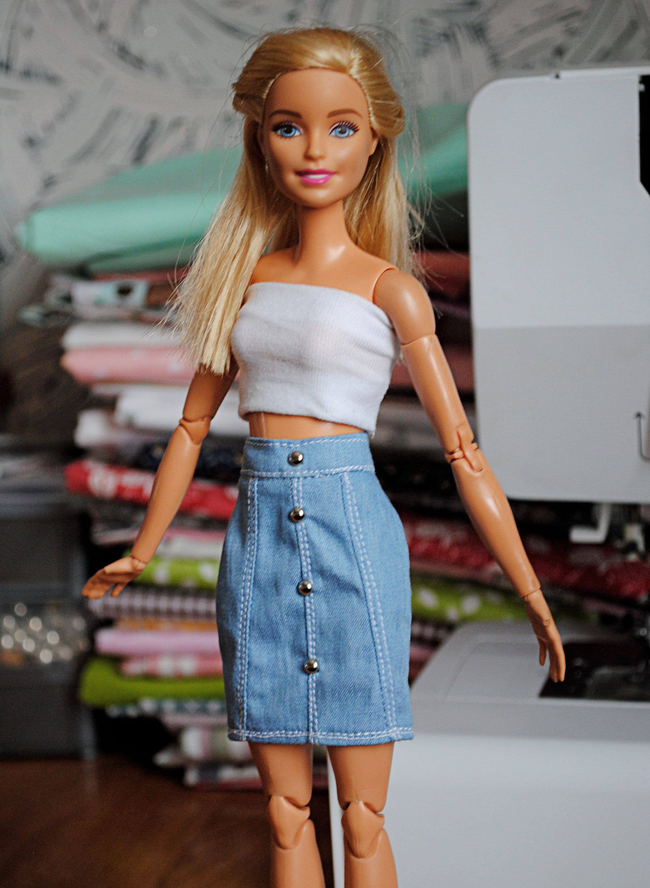 Barbie doll denim skirt skirt for Barbie Blythe and Pullip | Etsy