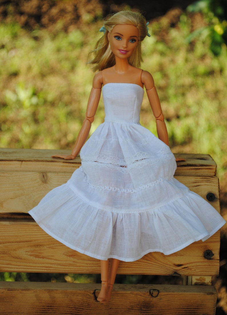 Barbie Doll White Dress Barbie Summer Clothes | Etsy