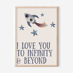 Infinity and Beyond Rocket Print: Boy Nursery Wall Art