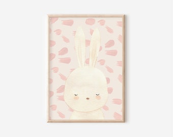 Boho Bunny Nursery Print: Rainbow Wall Art (Digital Download)