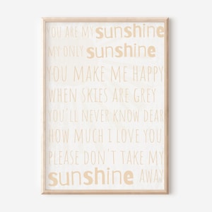 You Are My Sunshine Nursery Print, Sunshine Nursery Decor, Sunshine Nursery Prints