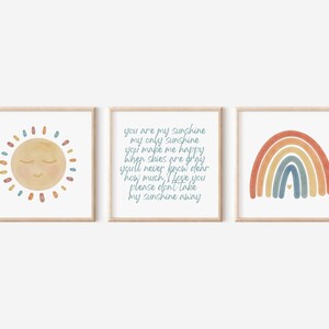 You Are My Sunshine Wall Art, Set of 3 You Are My Sunshine Nursery Decor, Printable Wall Art