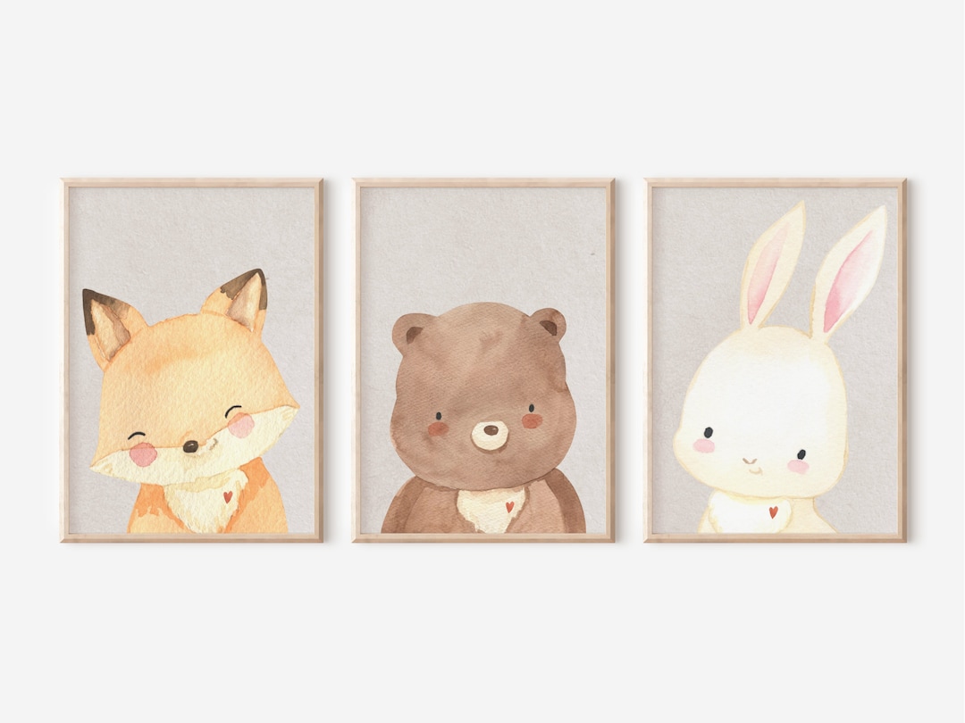 Boho Animal Wall Prints Boho Nursery Wall Decor Boho Kids Etsy