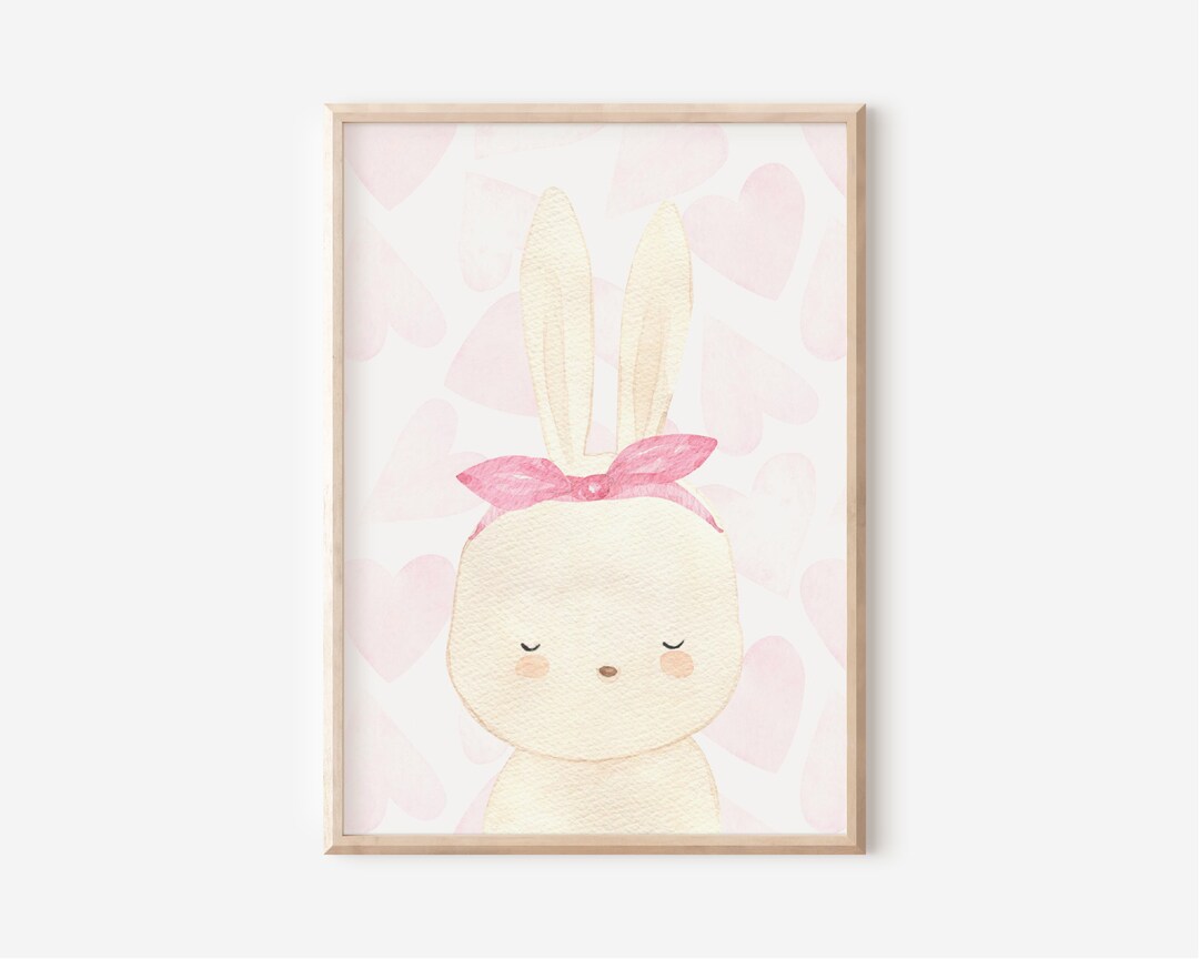 Boho Bunny Wall Art, Bunny Nursery Wall Decor, Girls Room, Rainbow Boho ...