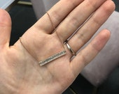 Diamond Baguette Bar Necklace
