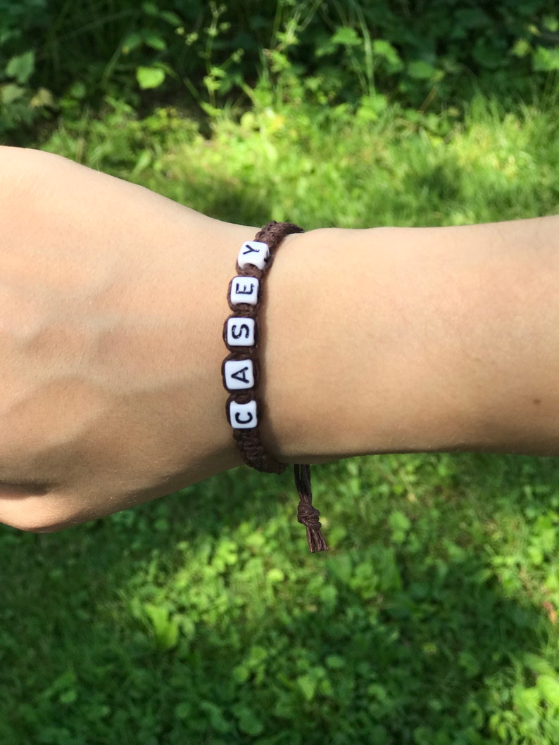 Custom Letter Hemp Bracelet Etsy