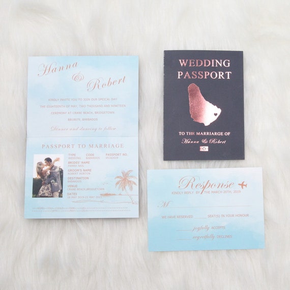 Wedding Passport Invitation Destination Wedding Invitation Etsy