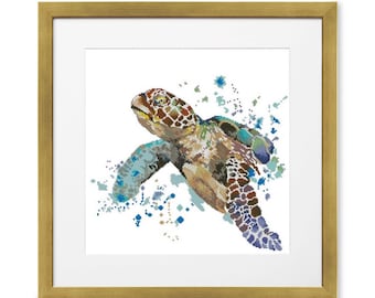 it/'s a Turtle in Teal Cross Stitch Pattern Baby turtle Baby Sea turtle Turtle art Needlepoint Full Color Printed Pattern Sea