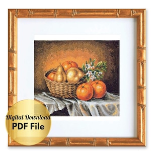Cross Stitch Pattern - Oranges And Pears -Counted Cross Stitch/Digital File/Instant Download/PDF File