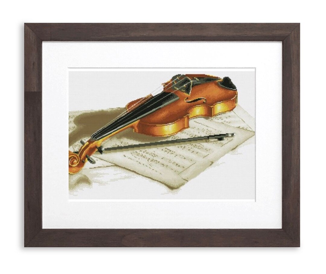 Violin counted Cross Stitch/digital File/instant Download/pdf Etsy