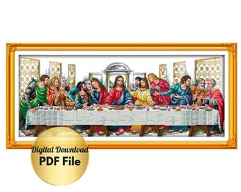 Cross Stitch Pattern - The Last Supper 2 -Counted Cross Stitch/Digital File/Instant Download/PDF File/Religious Cross Stitch Pattern