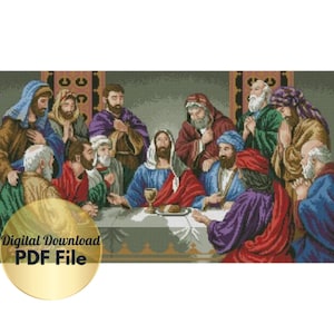 The Last Supper / Religious Counted Cross Stitch Pattern -PDF File/Instant Download