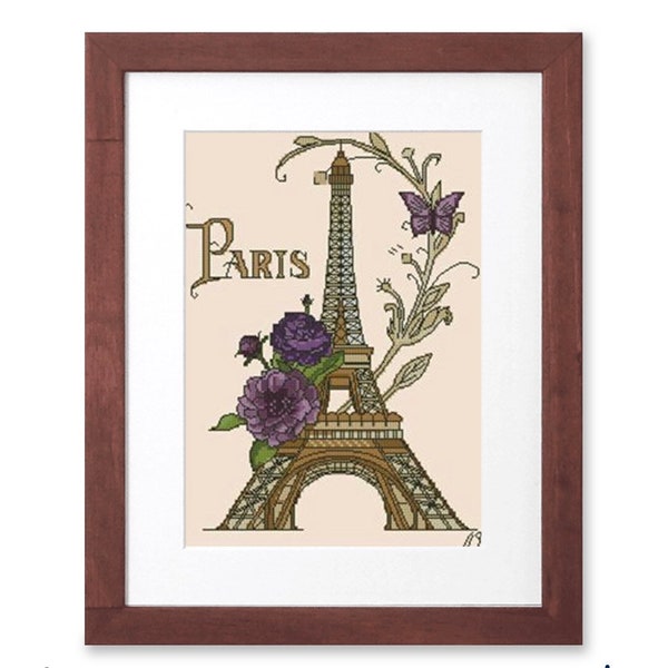 Paris -Simple, Easy, Beginner Counted Cross Stitch Design/Instant Download/Digital Download/PDF File